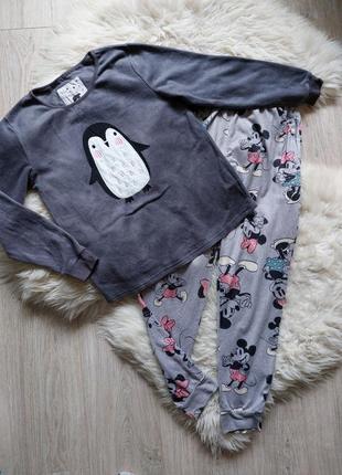 💜🩶🩷 гарненька тепла піжама mickey +пінгвін