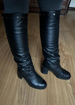 Шкіряні зимові чоботи 👢