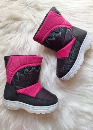 Зимові чоботи, чобітки, сапожки для дівчинки, фіолетово-рожеві, 26/27 р