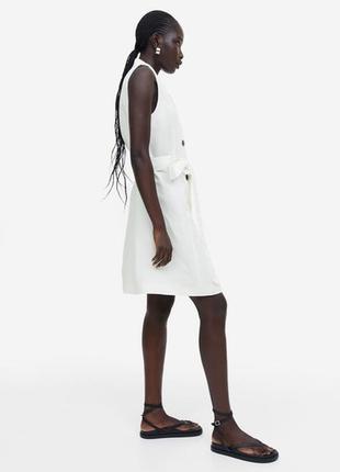 Платье платье сарафан zara h&m лен льняное белое5 фото