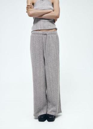 Брюки в рубчик палаццо