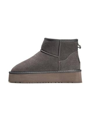 Женские угги BUTY ugg classic ultra mini platform grey fur
