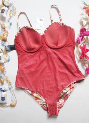 Шикарный слитный купальник в тропический принт h&m 🌼🌴🌼4 фото