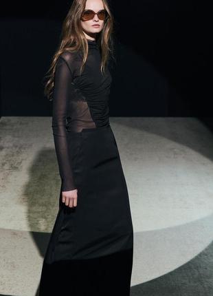 Довга спідниця жіноча чорна лімітована zara new