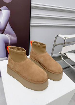 Ugg classic mini dipper boot black 5см, угги, угг, агг, в наявності! !