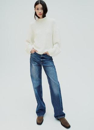 Махровий трикотажний светр zara -  s, m, l - екрю