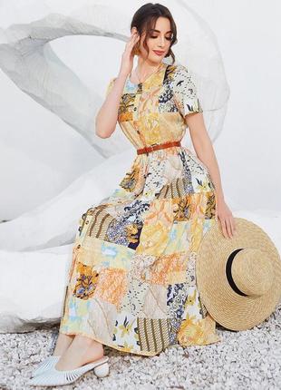 Длинное платье shein xl в принт