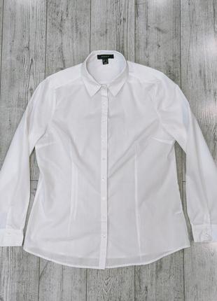 Элегантная женская белая рубашка с длинным рукавом