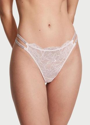 Кружевные бразилианы с ремешками со стразами victoria's secret размер m кокос 26826756