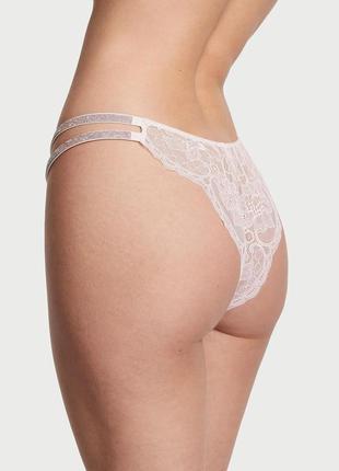 Кружевные бразилианы с ремешками со стразами victoria's secret размер m кокос 26826756