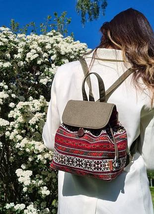 Гобеленовый рюкзак с полосатым принтом (15073)