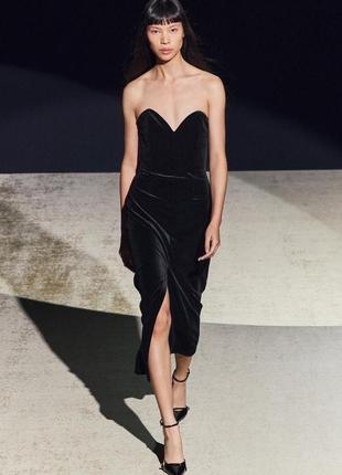 Сукня жіноча чорна оксамитова zara new