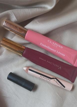 Блеск для губ clarins maxfactor карандаш хайлайтер sephora