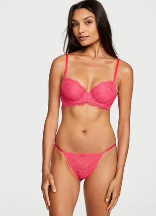 Кружевные трусики-бикини victoria's secret размеры s, m розовые 26727555