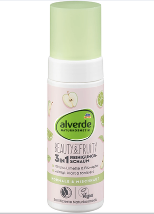 Натуральная пенка для умывания с экстрактом яблок alverde reinigungsschaum beauty&fruity