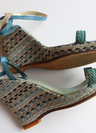 Босоножки женские giorgia galasi, танкетка, итальялия, кожа, замш, р. 40