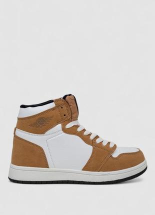 Кросівки жіночі зимові на хутрі біло-коричневий