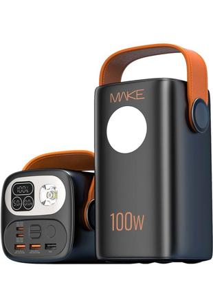 Повербанк make 60000 mah 100w pd+qc black (mpb-601bk)