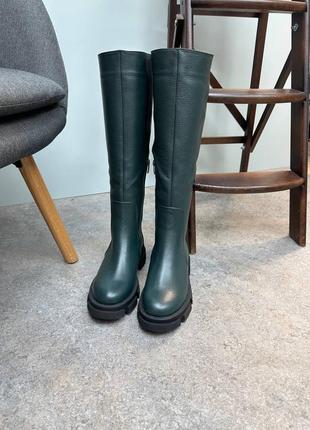 Жіночі чоботи труби із натуральної шкіри альфа