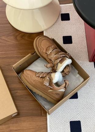Зимові кеди ugg lowmel з натуральної замші та хутра 🤎