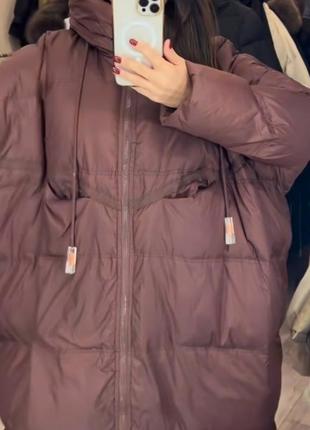 Пуховик пальто бохо люкс качество, размер универсальный ог до 150+