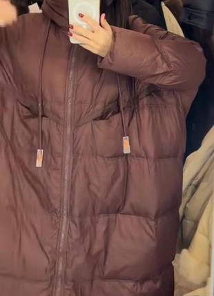 Пуховик пальто бохо люкс качество, размер универсальный ог до 150+