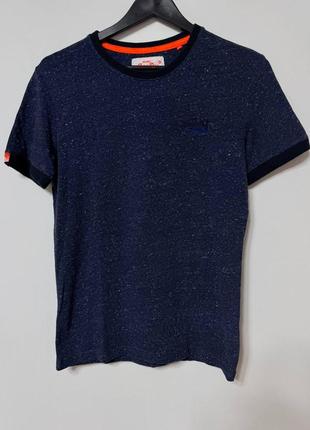Футболка чоловіча синя superdry, розмір s.