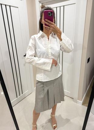 Белая рубашка блуза с рукавами клеш l xl
