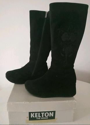 ❄зима!❄сапоги зимние замшевые на меху италия kelton