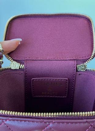 Сумка  сhаnеl classic burgundy lambskin pearl crush mini vanity case9 фото