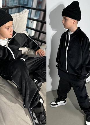 Дитячий спортивний костюм теплий двосторонній велюр7 фото