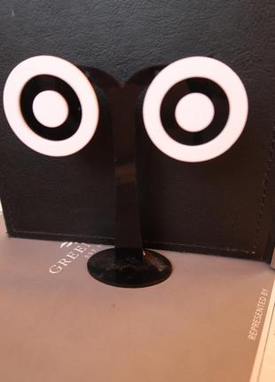 Сережки чорно-білі стильні