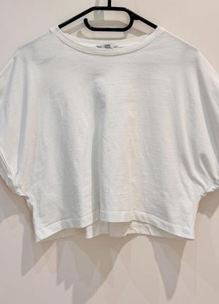 Белый объемный оверсайз кроп топ от zara
