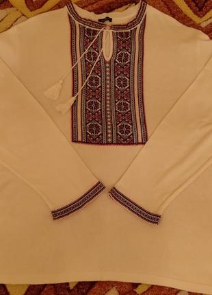 Рубашка мужская трикотажная с украинским принтом