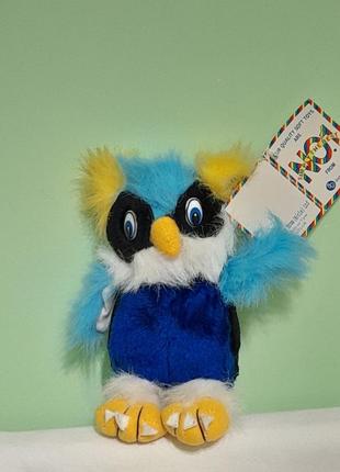 Винтажная, мягкая разноцветная фигурка - сова, филин - 20 см