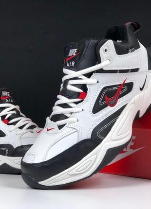 Р.41-45 кроссовки nike m2k tekno бело/черно/красные зима ks 12448
