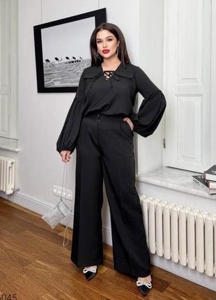 Брюки со стразами женские большие размеры