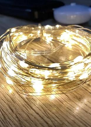 Гірлянда дріт музичний usb теплий білий 10м