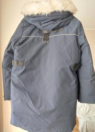 Пуховик женский cropp, xl, синий, зимний, состояние как новый