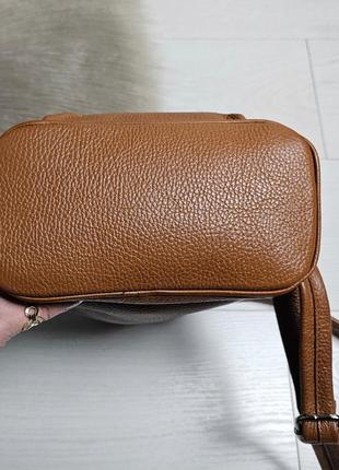Компактный фирменный кожаный рюкзак borse in pelle4 фото