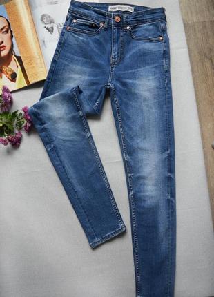 Качественные синие джинсы скинни new look, посадка средняя, плотные зимние и хорошо тянутся