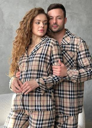 Парные пижамы 👩‍❤️‍👨пробка в клетку пижама женская или мужская
