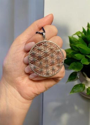 Серебряный винтажный кулон ручной работы цветок дытья