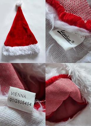 Новогодняя шапка на новый год шапочка дед мороз санта клаус 🎅 резьбовая фотосессия колядники шапуля рождественская красная классическая бархатная2 фото