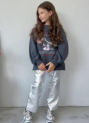 Новые трендовые серебряные брюки zara