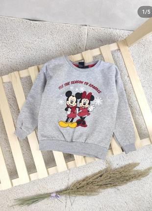 Новогодний свитшот 5-6 лет, новогодний микки маус
