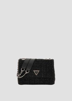 Сумка guess твидовая черная