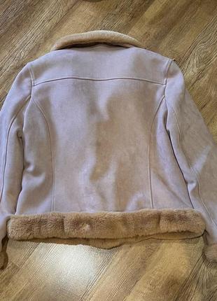 Дубленка авиатор/ дубленка косуха розовая 6