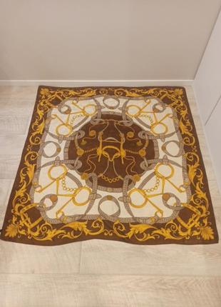 Винтажный, шиккарный, шовковый платок 135*135 renato balestra(blu di balestra)