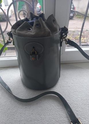 Сумка, натуральна шкіра. бочонок.